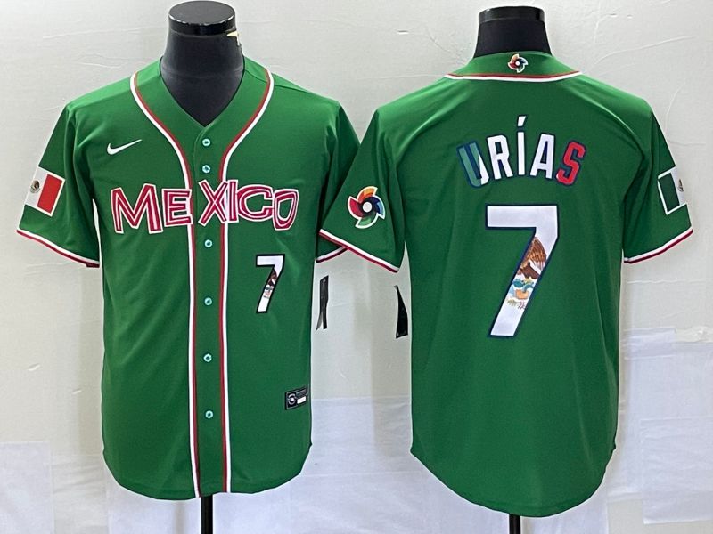 Men 2023 World Cub Mexico #7 Urias Green Nike MLB Jersey9